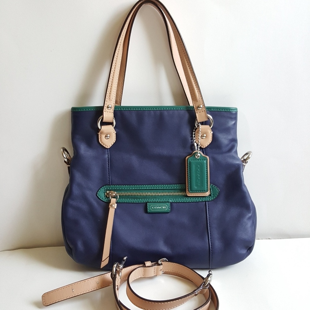 Coach leather shoulder and cross body bag.